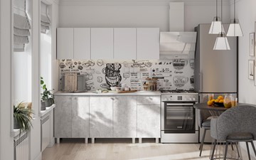 Готовая кухня КГ-1 1800, белый/белый/цемент светлый/антарес в Березниках