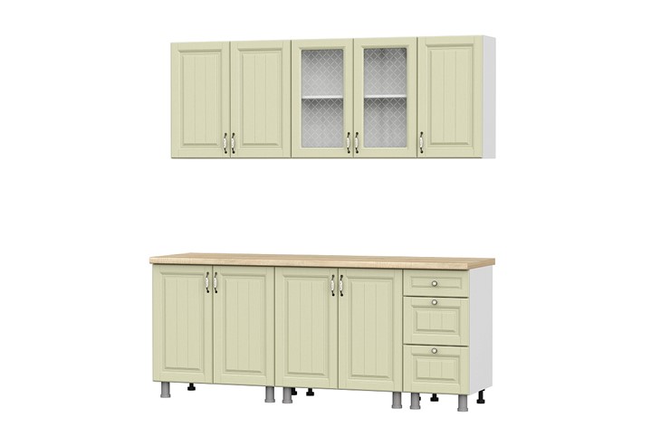 Модульный кухонный гарнитур Прованс, цвет фисташковый в Перми - изображение 1