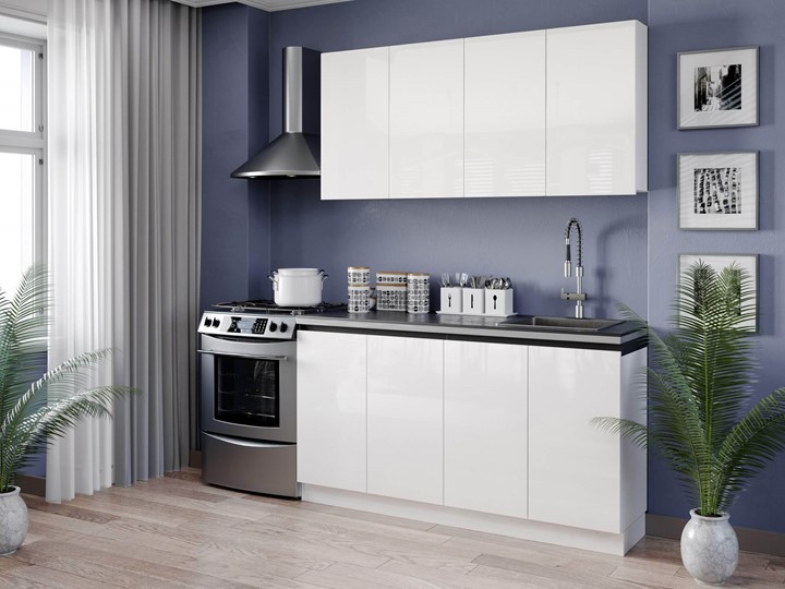 Гарнитур кухонный Шервуд 2200 (Белый/Белый глянец) в Перми - изображение