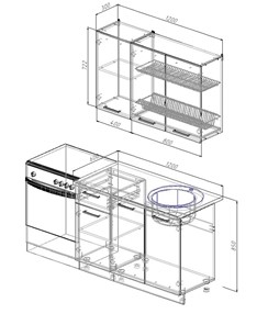 Модульный кухонный гарнитур Бланка-1200 в Перми - предосмотр 1