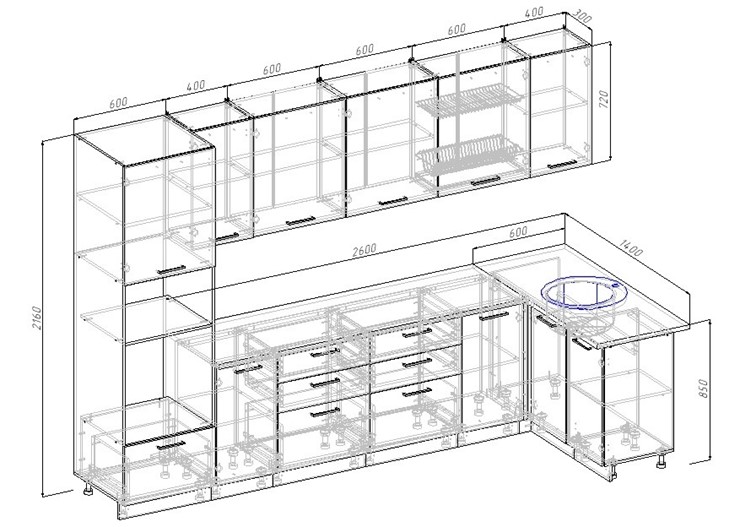 Модульная кухня Антрацит-3200х1400 в Чайковском - изображение 1