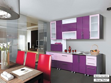 Гарнитур на кухню Мыло 224 2600, цвет Фиолет/Пастель фиолет в Перми - предосмотр