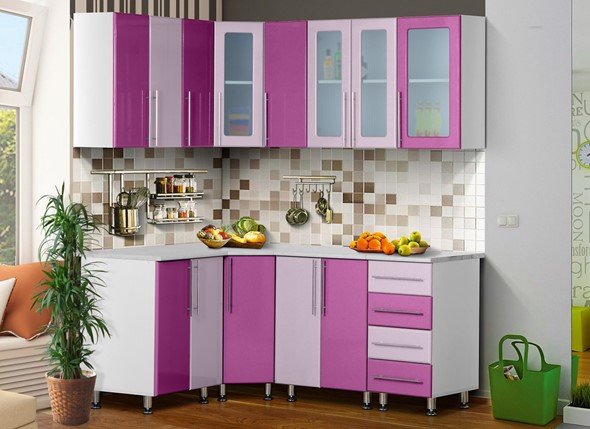 Модульная кухня Мыло 224 1800х1400, цвет Виолетта/Сирень в Перми - изображение