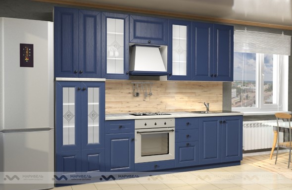 Кухонный гарнитур Вена 2800, цвет Синий в Соликамске - изображение