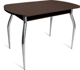 Кухонный обеденный стол ПГ-05 ЛДСП, венге ЛДСП/35 гнутые металл хром в Березниках