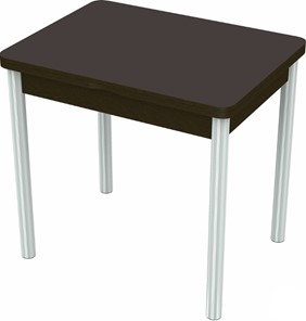 Кухонный раскладной стол Бари хром №6 (стекло коричневое/венге) в Перми - предосмотр