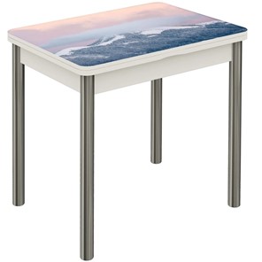 Обеденный раздвижной стол Бари хром №6 (Exclusive h181/белый) в Перми