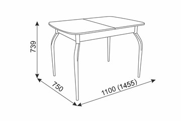 Кухонный стол раздвижной Танго, белый/геометрия в Перми - предосмотр 2
