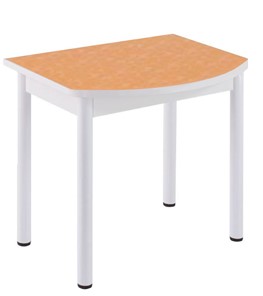 Кухонный пристенный стол НСПГ-02 ПЛ1, цветы манго/белое ЛДСП/36 прямые трубки крашеные белый в Перми