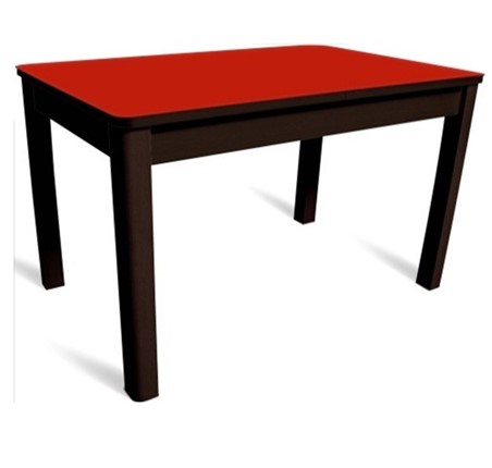 Кухонный раскладной стол Айсберг-02 СТ2, венге ЛДСП/стекло алое/42 прямые массив венге в Перми - изображение