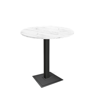 Круглый стол на кухню SHT-TU5-BS1/H110 / SHT-TT 90 ЛДСП (мрамор кристалл/черный) в Чайковском