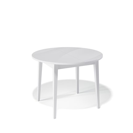 Кухонный раздвижной стол Kenner 1000M (Белый/Стекло белое сатин) в Перми - изображение