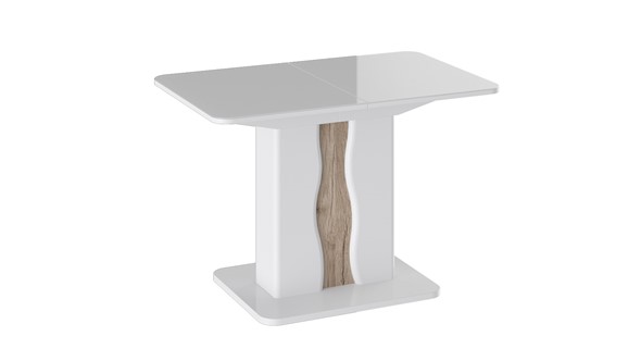 Кухонный стол раскладной Шеффилд исп. 1 (Белый глянец/Дуб Делано) в Кунгуре - изображение