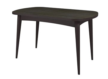 Обеденный овальный стол Ялта с цилиндрическими опорами Венге/Ясень Анкор темный в Перми