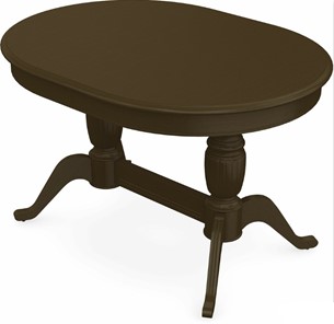 Кухонный стол раскладной Леонардо-2 исп. Овал, тон 5 (Морилка/Эмаль) в Перми