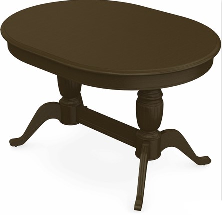 Кухонный стол раскладной Леонардо-2 исп. Овал, тон 5 (Морилка/Эмаль) в Перми - изображение