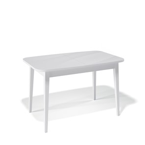 Кухонный стол раскладной Kenner 1200M (Белый/Стекло белое глянец) в Перми - предосмотр