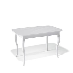 Обеденный раздвижной стол Kenner 1200C (Белый/Стекло белое сатин) в Березниках