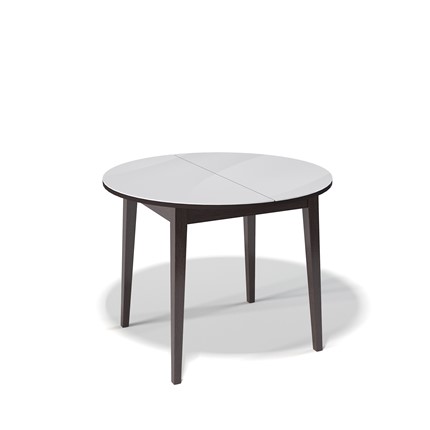 Кухонный стол раскладной Kenner 1000M (Венге/Стекло белое глянец) в Перми - изображение