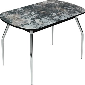 Обеденный раздвижной стол Ривьера исп.2 хром №5 (Exclusive h172/черный) в Перми