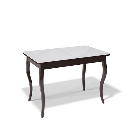 Кухонный раздвижной стол Kenner 1100C (Венге/Стекло белое сатин) в Перми - изображение