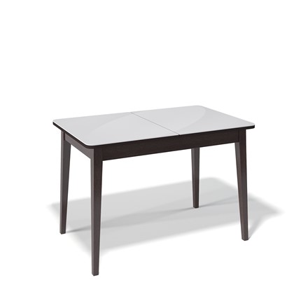 Кухонный раздвижной стол Kenner 1100M (Венге/Стекло белое сатин) в Перми - изображение
