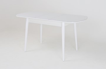 Кухонный раскладной стол Хоста, опоры массив цилиндрический, Белый в Перми - предосмотр 1