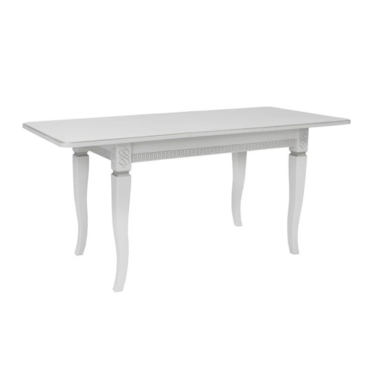 Кухонный раскладной стол Leset Дакота 1Р (Белый 9003 с серебрянной патиной) в Перми - изображение 1