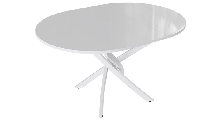 Кухонный стол раздвижной Diamond тип 3 (Белый муар/Белый глянец) в Соликамске - изображение 1