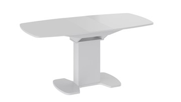 Обеденный раздвижной стол Портофино (СМ(ТД)-105.02.11(1)), цвет Белый глянец/Стекло белое в Перми - предосмотр 1