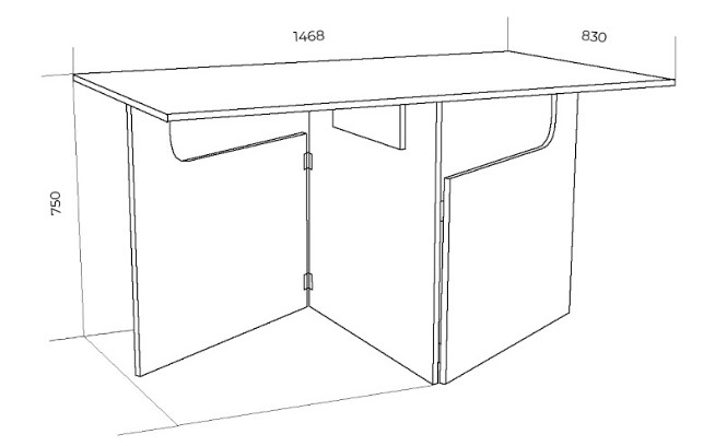 Кухонный раскладной стол ХИТ -СО-8, Дуб молочный в Перми - изображение 2