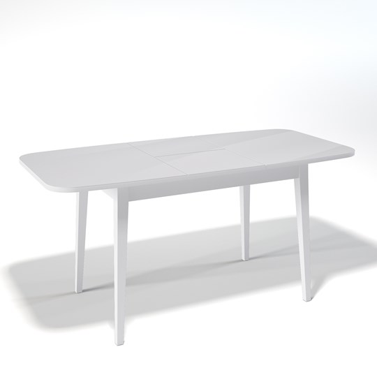 Кухонный стол раскладной Kenner 1200M (Белый/Стекло белое глянец) в Перми - изображение 1