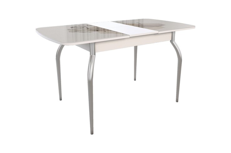 Кухонный стол раздвижной Танго, белый/геометрия в Перми - изображение 1