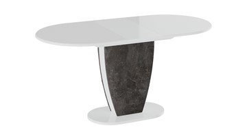 Кухонный раздвижной стол Монреаль тип 1 (Белый глянец/Моод темный) в Перми - предосмотр 1