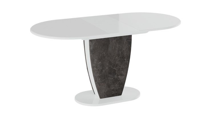 Кухонный раздвижной стол Монреаль тип 1 (Белый глянец/Моод темный) в Перми - изображение 1