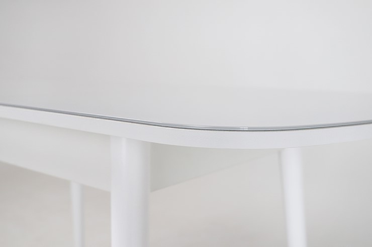 Кухонный раскладной стол Хоста, опоры массив цилиндрический, Белый в Перми - изображение 2
