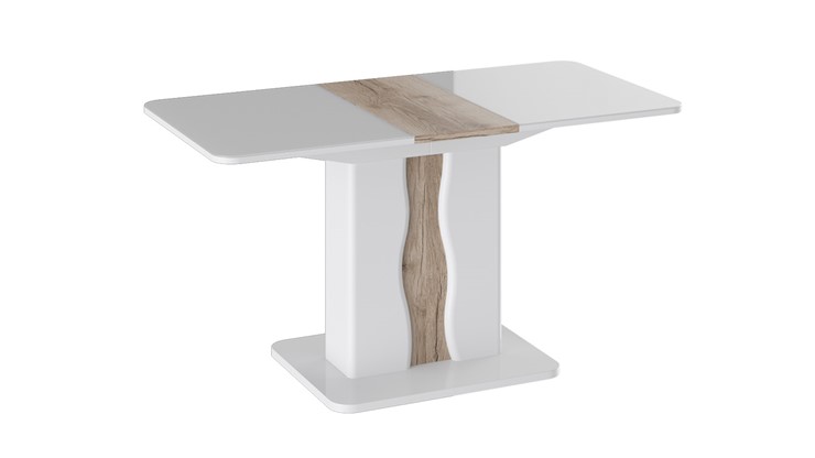 Кухонный стол раскладной Шеффилд исп. 1 (Белый глянец/Дуб Делано) в Перми - изображение 1
