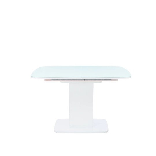 Кухонный раскладной стол Leset Денвер 1Р (Белый лак/стекло глянцевое белое) в Перми - изображение 1
