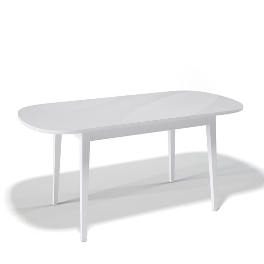 Кухонный стол раскладной Kenner 1300M (Белый/Стекло белое глянец) в Перми - изображение 1