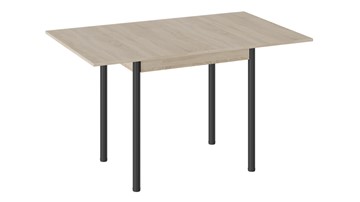 Кухонный раскладной стол Родос тип 2 с опорой d40 (Черный муар/Дуб Сонома) в Березниках - предосмотр 1