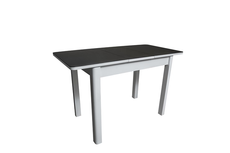 Кухонный стол раскладной Айсберг-2СТ белое/черное/прямые массив в Кунгуре - изображение 1