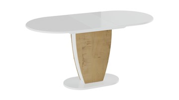 Обеденный раздвижной стол Монреаль тип 1 (Белый глянец/Бунратти) в Перми - предосмотр 1
