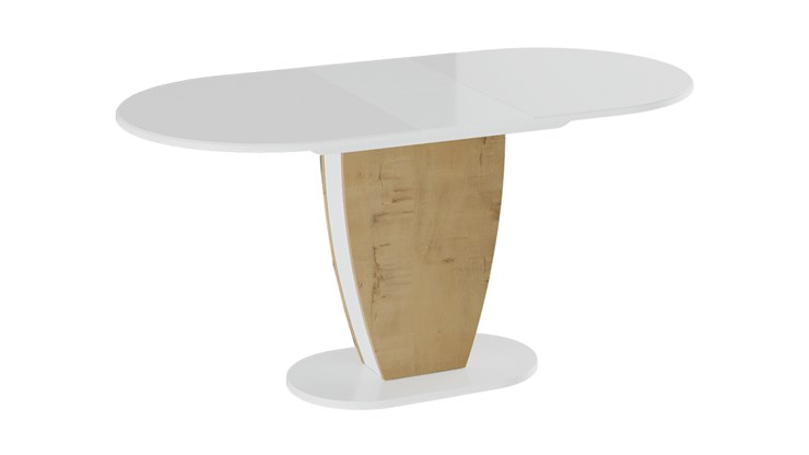 Обеденный раздвижной стол Монреаль тип 1 (Белый глянец/Бунратти) в Перми - изображение 1