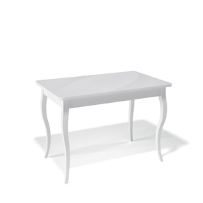 Кухонный стол раздвижной Kenner 1100C (Белый/Стекло белое глянец) в Соликамске