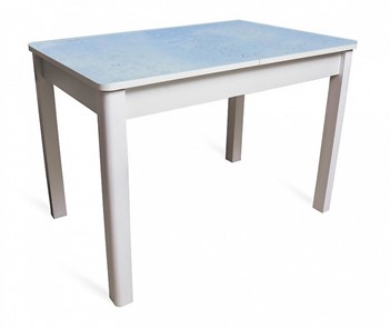 Кухонный стол раскладной Айсберг мини СТФ, белое лдсп/капли/40 прямые массив белые в Перми