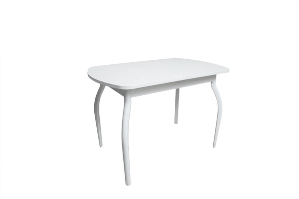 Раздвижной стол ПГ-02СТ белое/белое/крашенные фигурные в Кунгуре - изображение