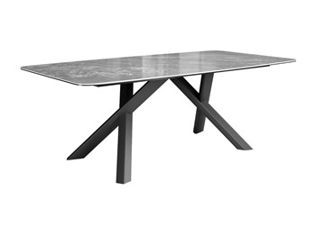 Керамический кухонный стол DikLine KS220 керамика Monsoon (серый глянец JA688) / опоры черные в Перми