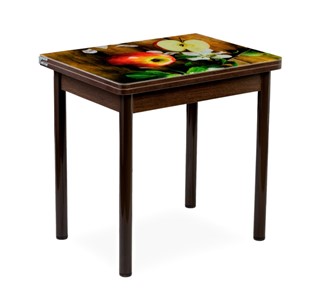Кухонный пристенный стол СПА-01 СТФ, венге/фотопечать дерево/опоры прямые коричневые в Перми - предосмотр