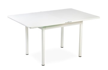 Кухонный стол СПА-07 СТФ, белый/фотопечать ромашки/опоры прямые белый в Перми - предосмотр 1