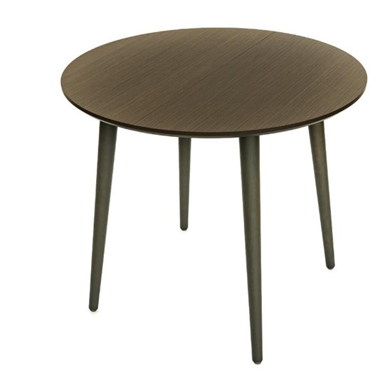 Кухонный стол круглый Орех темный д. 100 см МДФ в Перми - изображение 3